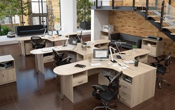 Офисный набор мебели SIMPLE с эргономичными столами и тумбами во Владикавказе - предосмотр