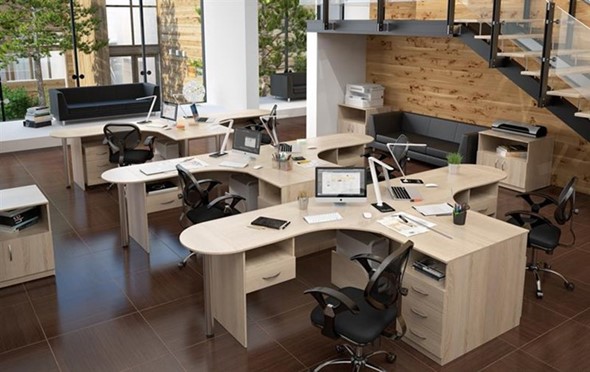 Офисный набор мебели SIMPLE с эргономичными столами и тумбами во Владикавказе - изображение
