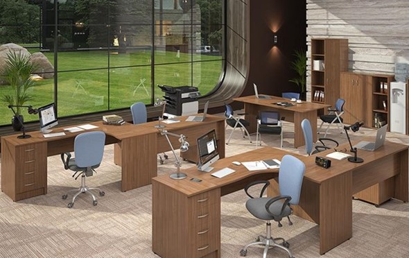 Офисный набор мебели IMAGO три стола, 2 шкафа, стеллаж, тумба во Владикавказе - изображение