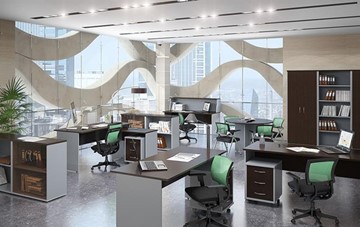 Комплект офисной мебели IMAGO четыре рабочих места, стол для переговоров во Владикавказе - предосмотр