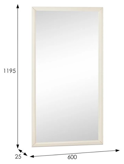 Настенное зеркало в спальню Ника (Слоновая кость) 119,5 см x 60 см во Владикавказе - изображение 3