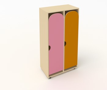 Распашной детский шкаф ШГ2 Беж+Оранжевый+Розовый во Владикавказе