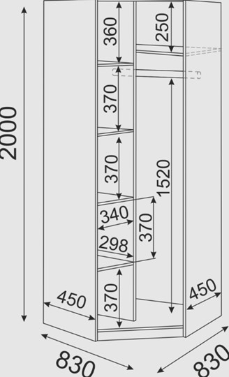 Угловой шкаф Остин М01 во Владикавказе - изображение 2