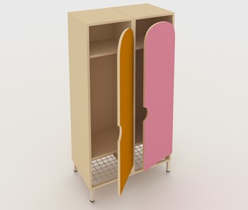 Детский двухдверный шкаф ШГС2 Беж + Розовый+Оражневый во Владикавказе