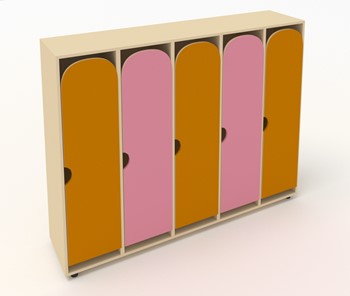 Шкаф детский ШГ5У Беж+Оранжевый+Розовый во Владикавказе
