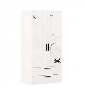 2-створчатый шкаф комбинированный Джоли ЛД 535.040, Серый шелк во Владикавказе