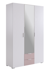 Шкаф трехдверный с ящиками Зефир 109.02 (белое дерево/пудра розовая (эмаль)) во Владикавказе