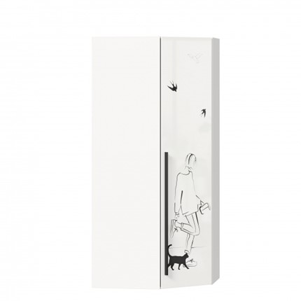 Угловой распашной шкаф Джоли 45 ЛД 535.030, Серый шелк во Владикавказе - изображение