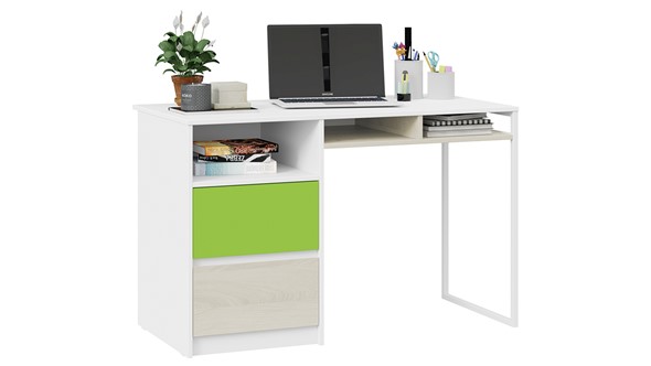 Письменный стол Сканди СМ-386.15.02-20 (Дуб Гарден, Белая, Зеленый) во Владикавказе - изображение