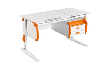 Детский стол-трансформер 1/75-40 (СУТ.25) + Tumba 3  белый/белый/Оранжевый во Владикавказе