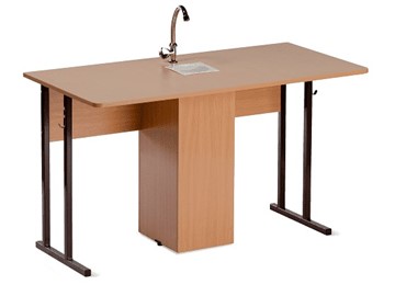 Детский стол 2-местный для кабинета химии Стандарт 5, Пластик Бук/Коричневый во Владикавказе