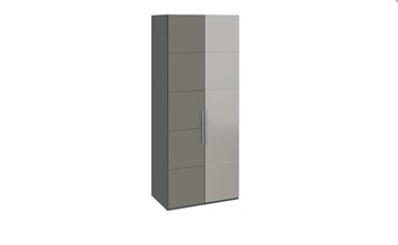 Распашной шкаф Наоми с 1 зеркальной правой дверью, цвет Фон серый, Джут СМ-208.07.04 R во Владикавказе