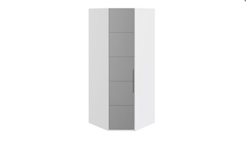 Распашной угловой шкаф Наоми с зеркальной левой дверью, цвет Белый глянец СМ-208.07.07 L во Владикавказе