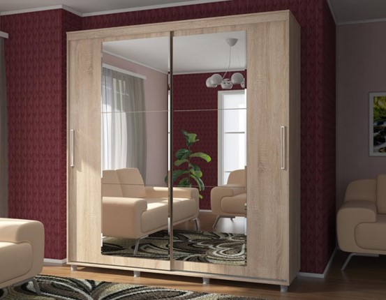 Шкаф Комфорт №12 2.0 с прямоугольными зеркалами во Владикавказе - изображение