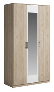 Шкаф 3 двери Genesis Светлана, с зеркалом, белый/дуб сонома во Владикавказе