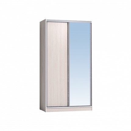 Шкаф 2-х створчатый 1200 Домашний Зеркало/ЛДСП, Бодега Светлый во Владикавказе - изображение