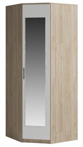 Распашной угловой шкаф Светлана, с зеркалом, белый/дуб сонома во Владикавказе - предосмотр