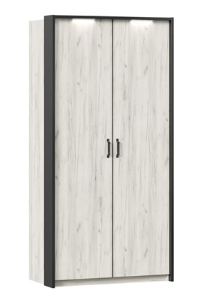 Шкаф распашной Техно с паспарту, Дуб крафт белый во Владикавказе - изображение