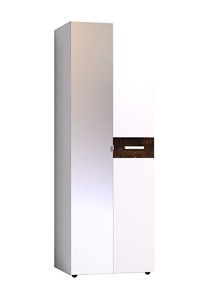 Шкаф-пенал Норвуд 54 фасад зеркало + стандарт, Белый-Орех шоколадный во Владикавказе
