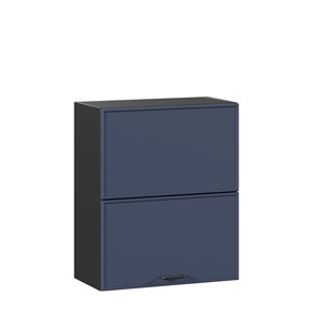 Шкаф навесной горизонтальный 600 комбинированный Индиго ЛД 298.970.000.167, Чёрный/Тёмно-синий во Владикавказе