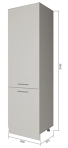Кухонный шкаф-пенал П7 1, Бетон пайн/Антрацит во Владикавказе