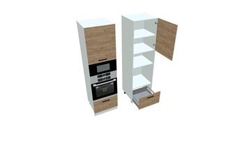 Кухонный шкаф-пенал Sanvut П7 3, Дуб крафт/Белый во Владикавказе