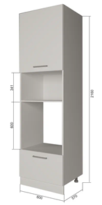 Кухонный шкаф-пенал П7 3, Сатин/Антрацит во Владикавказе
