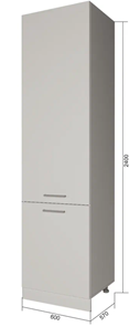 Кухонный шкаф-пенал П9 1, Белое гладкое Ламарти/Антрацит во Владикавказе