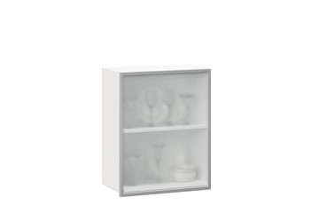 Шкаф на кухню 600, Шервуд, со стеклом правый, ЛД 281.352.000.116, белый/серый во Владикавказе