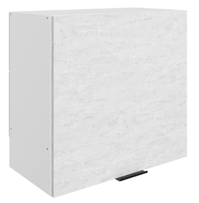 Шкаф настенный Стоун L600 Н566 (1 дв. гл.) (белый/белая скала) во Владикавказе