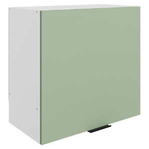 Шкаф навесной Стоун L600 Н566 (1 дв. гл.) (белый/полынь софттач) во Владикавказе