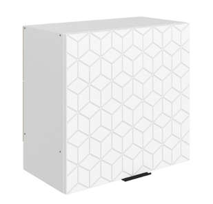 Кухонный навесной шкаф Стоун L600 Н566 (1 дв. гл.) с фрезировкой (белый/джелато софттач) во Владикавказе