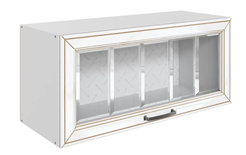 Шкаф кухонный Атланта L800 Н360 (1 дв. рам.) эмаль (белый/белый глянец патина золото) во Владикавказе