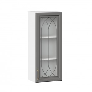 Настенный шкаф Джелатто 400 высокий со стеклом ЛД 241.420.000.110, Белый/Оникс серый во Владикавказе