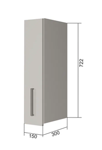 Кухонный навесной шкаф В7 15, Сатин/Белый во Владикавказе