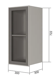 Навесной кухонный шкаф В7 30, Стекло/Антрацит во Владикавказе