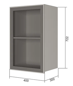Кухонный шкаф В7 40, Стекло/Антрацит во Владикавказе