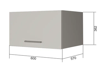 Шкаф на кухню ВГ60Г, Белое гладкое Ламарти/Антрацит во Владикавказе