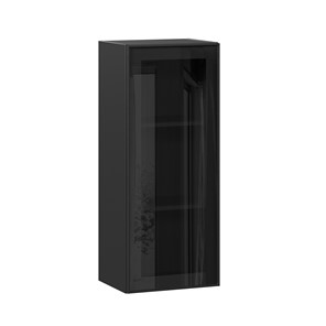 Настенный шкаф высокий со стеклом 400 Индиго ЛД 298.420.000.068, Чёрный/Чёрный во Владикавказе