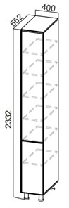 Шкаф-пенал распашной Стайл, П400г(2332), МДФ во Владикавказе