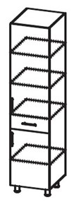 Шкаф-пенал с ящиком Модерн А40 МДФ глянец, металлик, премиум во Владикавказе