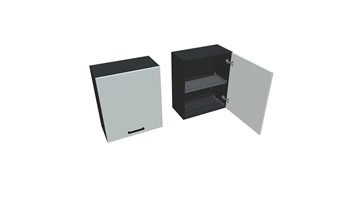 Кухонный шкаф ВС7 60, Белое гладкое Ламарти/Антрацит во Владикавказе