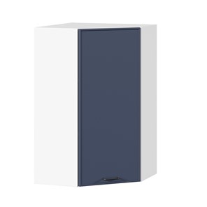 Шкаф угловой настенный высокий Индиго ЛД 298.620.000.117, Белый/Тёмно-синий во Владикавказе