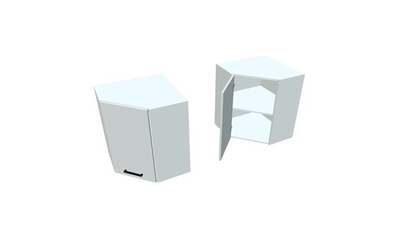 Кухонный угловой шкаф ВУ7, Белое гладкое Ламарти/Белый во Владикавказе - изображение