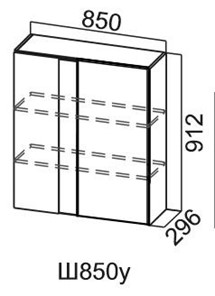 Шкаф навесной Модус, Ш850у/912, галифакс во Владикавказе