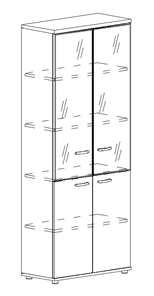 Шкаф для документов Albero, со стеклянными дверьми (78х36,4х193) во Владикавказе