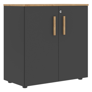 Низкий шкаф широкий с малыми дверцами FORTA Графит-Дуб Гамильтон  FLC 80.1(Z) (798х404х801) во Владикавказе
