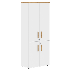 Широкий шкаф высокий FORTA Белый-Дуб Гамильтон FHC 80.3(Z) (798х404х1965) во Владикавказе