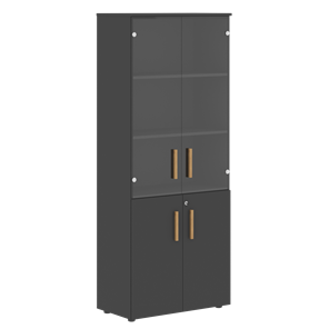 Широкий шкаф высокий FORTA Черный Графит  FHC 80.2(Z) (798х404х1965) во Владикавказе