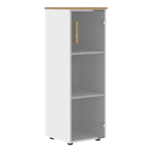 Средний шкаф колонна со стеклянной дверью правой FORTA Белый-Дуб Гамильтон FMC 40.2 (R) (399х404х801) во Владикавказе